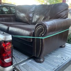 Brown Leather Couch 