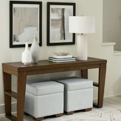 Sofa Table , Console Table With 2 Storage Stools $499.99 New Fully Assembled 