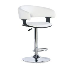 White Adjustable Bar Stool