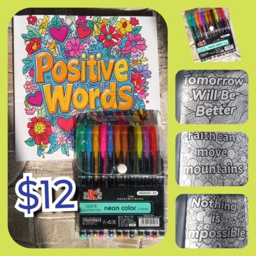 Coloring Book And Gel Pens 