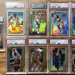 90’s PSA/BGS GRADED Basketball Card 9-CARD LOT: Charles Barkley, Ray Allen, Shaquille O’Neal, Dennis Rodman, Karl Malone, Marcus Camby RC, etc! 