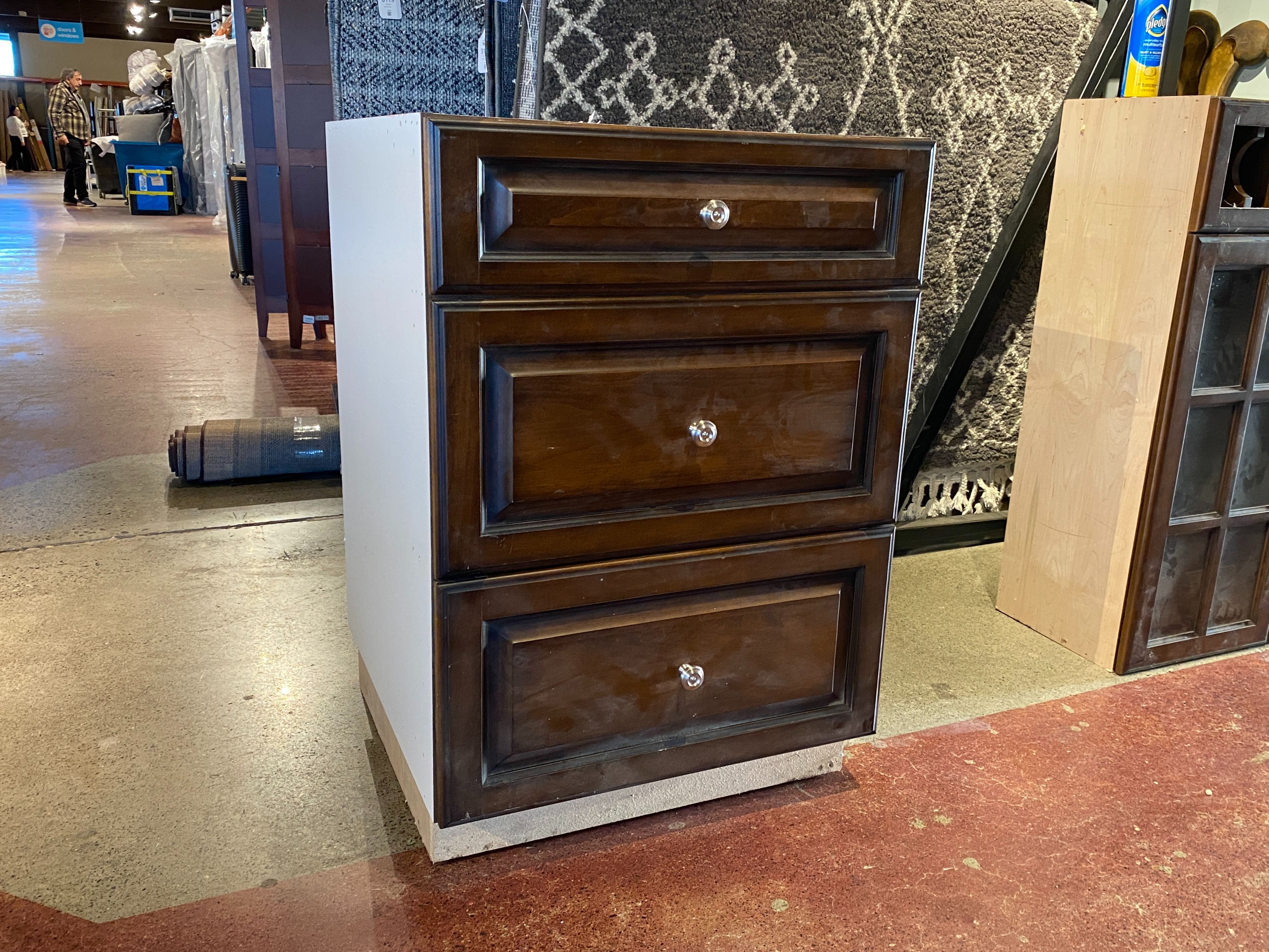Espresso Brown 3-Drawer Lower Cabinet