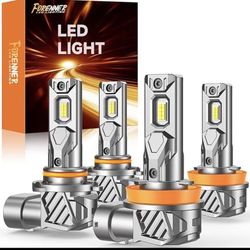 H11+9005 Light Bulbs, Ultra Brightness 6500K Cool White