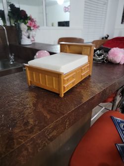 Miniature Double Bed Walnut