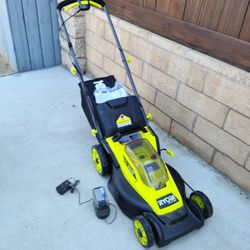 Ryobi 18v Brushless 16-in Cordless Battery Walk Behind Push Lawn Mower 
