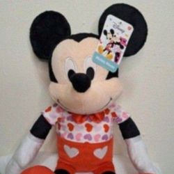 Valentines Day 19" Mickey Mouse  Plush With Hearts Shirt