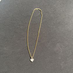10k Gold Chain And Heart Diamond Pendant