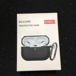 Silicone Protective Case for Airpods Pro (Front LED Visible) Black