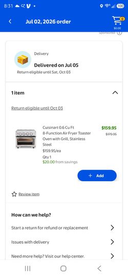 Counter top toaster oven