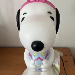 NEW Snoopy Easter Bunny Light Up Blow Mold