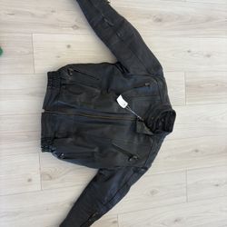 USA Bikers Dream Apparel Heavy Black Leather Vintage Motorcycle Jacket