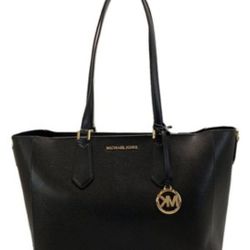 Michael Kors Black Leather Tote Bag