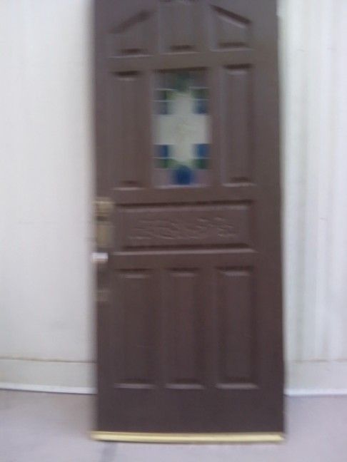 Beautiful Cross Stained Glass Solid Wood Door