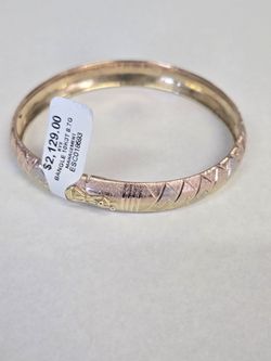 10K Tri-Color Gold Bangle Bracelet 8.7g