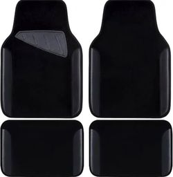 🚗 Universal Black Carpet Car Floor Mats – Set of 4 / Tapetes Universales Negros de Alfombra