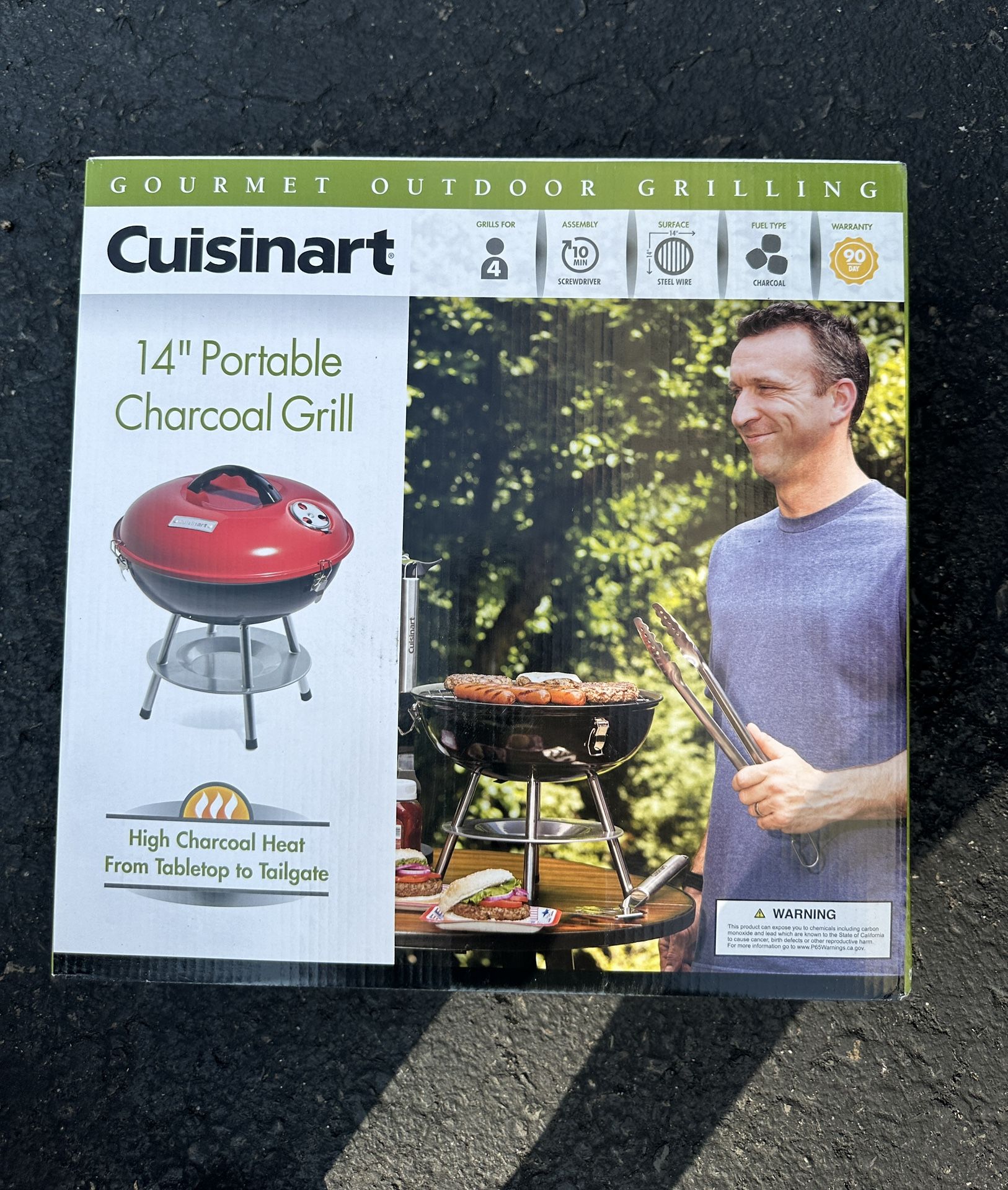 New Cuisinart- 14” Portable Charcoal Grill