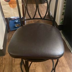 One leather barstool