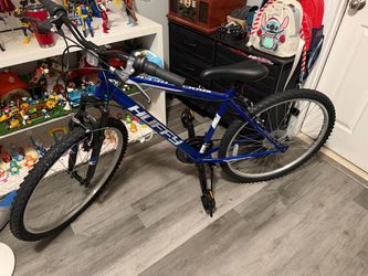 Huffy Rock Creek 26" Mountain Bike Blue Steel V-Brake Front Suspension Kickstand