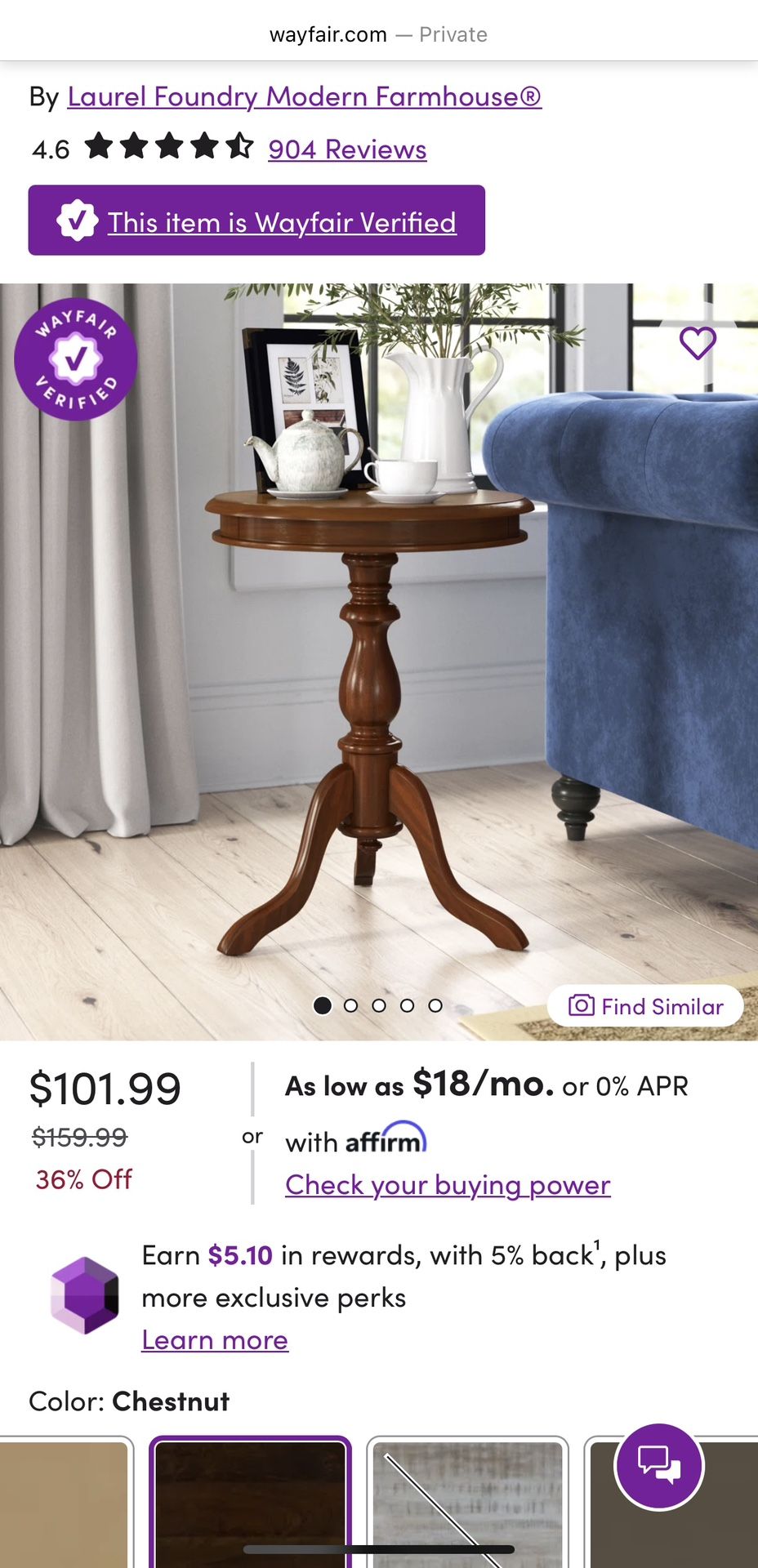 Round End Table/ Side Table / Coffee Table