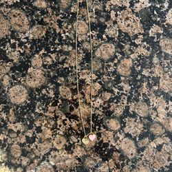 Tiffany&co. Gold pink Double heart pendant 