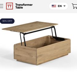 Transformer Table Lift Top Coffee Table with Storage