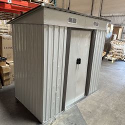 (Brand New inboxes need assemblies:) Metal D3.5xW6xH6 Storage Shed Yard Lawn Garden White