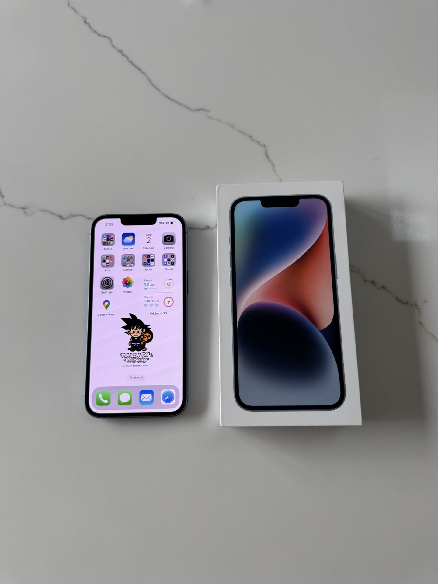 APPLE IPHONE 14 BLUE 128 GB AT&T & CRICKET
