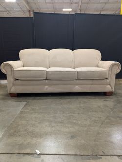 Cream Rolled Arm LaZboy Three-Cushion Couch