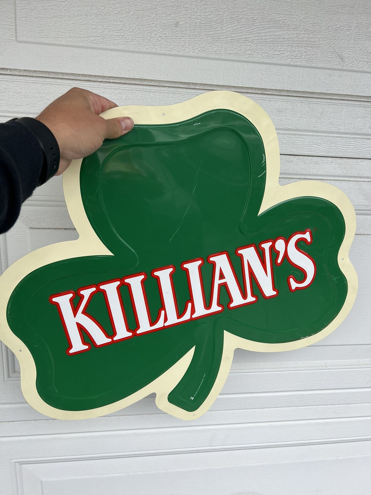 Vintage Killians Irish Beer Liquor Four Leaf Clover Promotional Advertising Sign