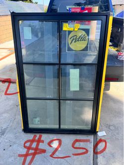 Pella lifestyle series sash set fixed windows pro pella wood size 36x53-1/2 black new