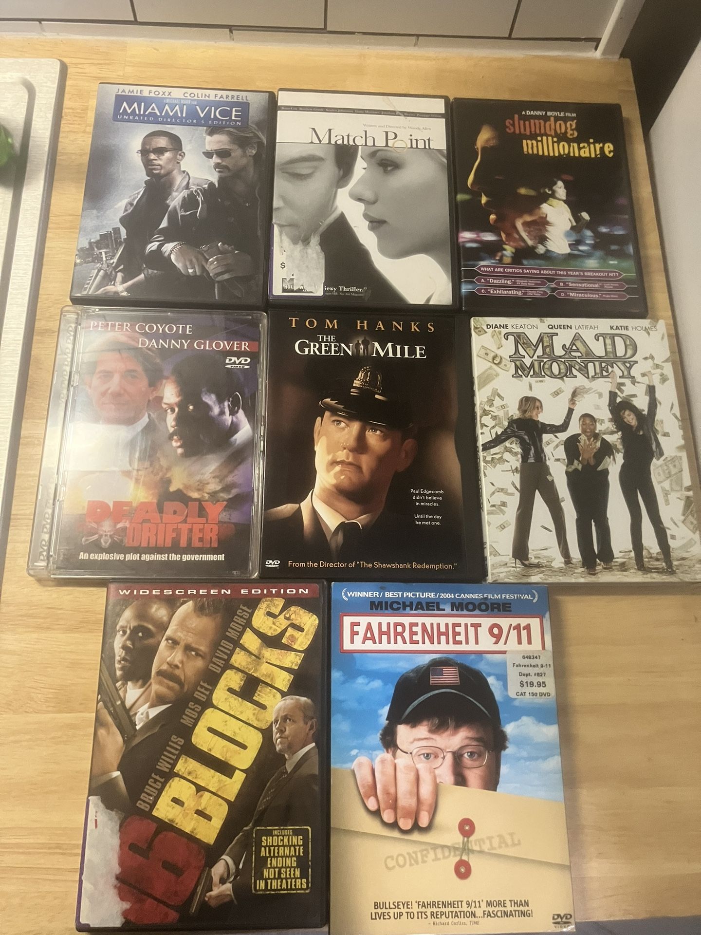 8 Thriller Movies In Like New/New Condition 
