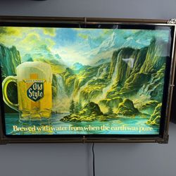 Old Style Waterfall  Motion Beer Sign
