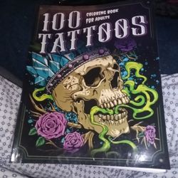 100 Tattoos Coloring Book For Adults 