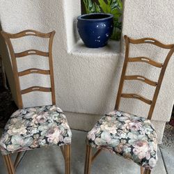Ladder Back Chairs - Antique  - Set Of Two