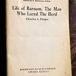 LIFE OF BARNUM 1924 Little Blue Book No. 537 CHARLES FINGER