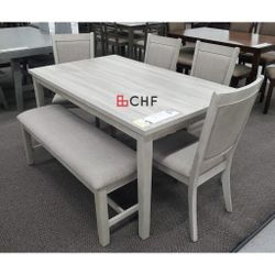 6 Piece Solid Wood Dining Table Set // Limited Time Offer