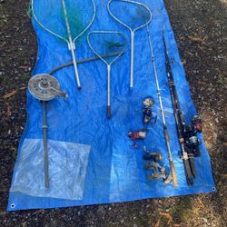 Fishing Lot: Poles, Nets, Reels