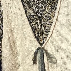 Knitted Long Vest With Fringes