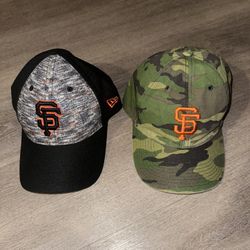 San Francisco Giants Black and Green camo Hats set of 2