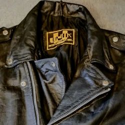 Leather jacket biker 1970s very good condition