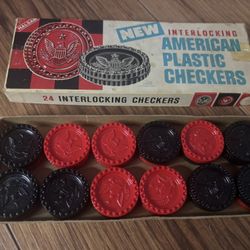 Vintage American Plastic Checkers