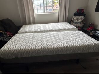 Twin Tempur-pedic mattress with inclining frame