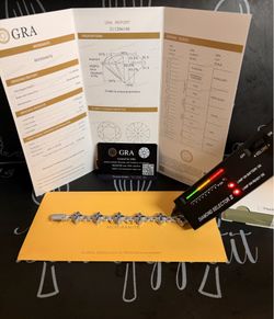 Moissanite Bracelet with gra report