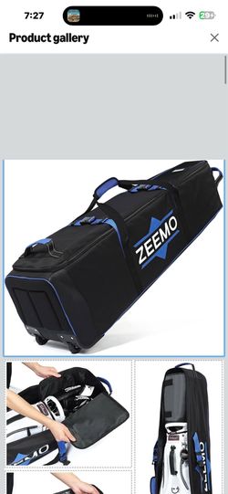 ZEEMO Golf Travel Bag, Full-Open Protective & Wheeled Airline-Approved Case for Clubs, Cart&StandBag, Soft-Sided Waterproof Cover Made of Heavy Duty O