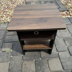 Brown End Table With Storage 