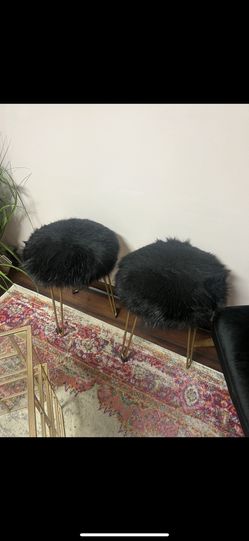 Black Pouf Stools