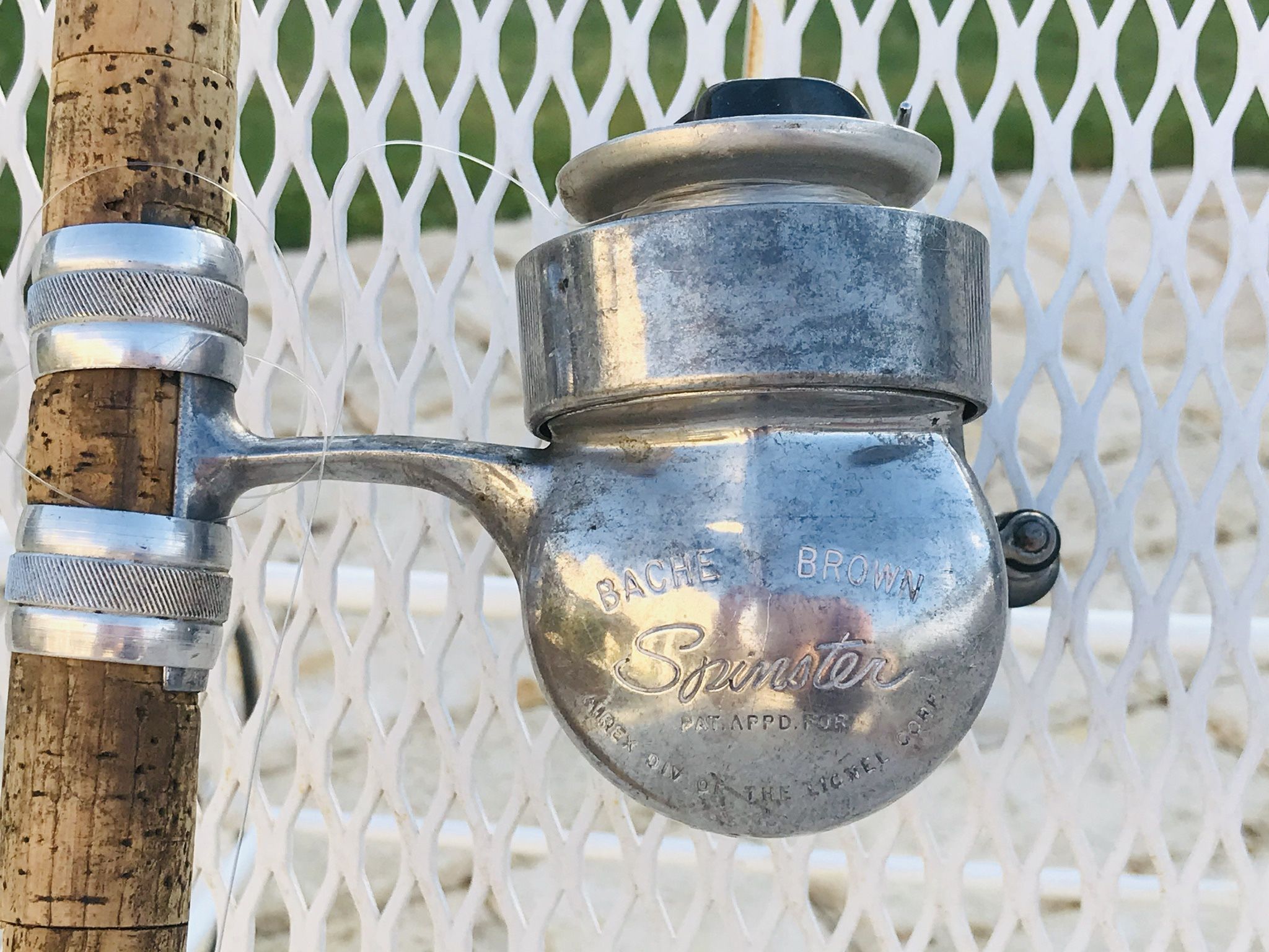 Bache Brown Spinster Reel with Betts Fishing Pole / Rod