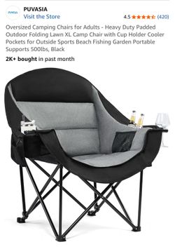 PUVASIA-Oversized Sport/Camping/Beach Folding Chair