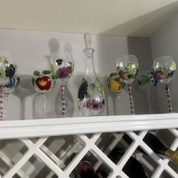 Hand painted Wine Set