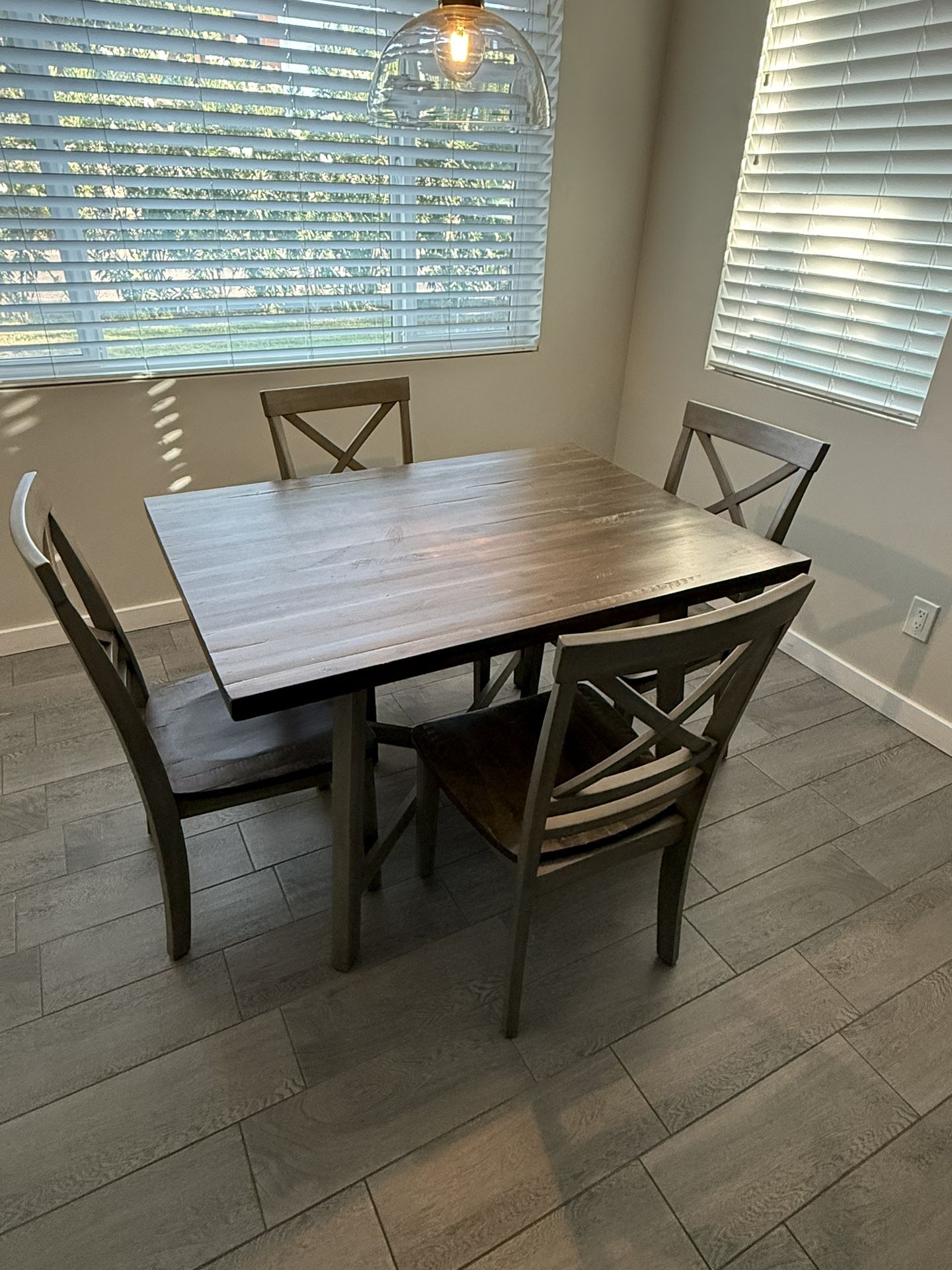 Kitchen Table With Chairs; Wood Construction.